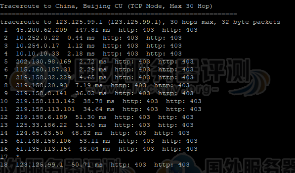 Megalayer香港站群服务器的联通回程路由跟踪测试