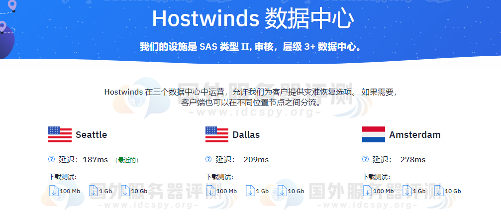 Hostwinds支持的数据中心