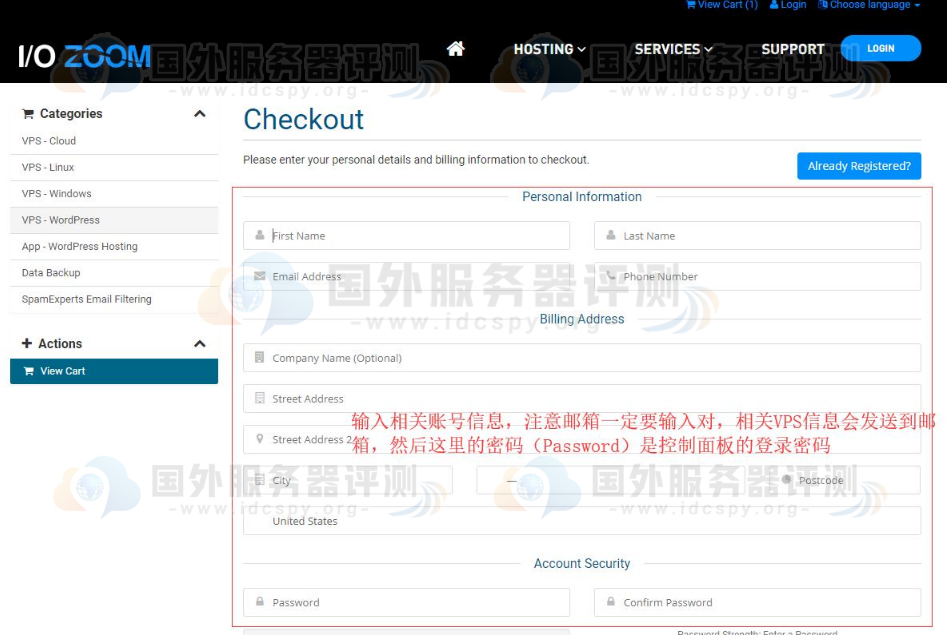 点击“Checkout”进入到 结算（Checkout）页面