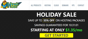 HawkHost假日特卖 虚拟主机高达55%折扣 低至$1.35/月