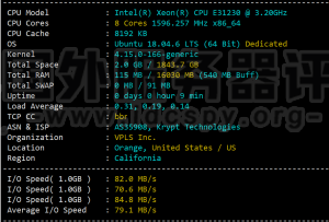 iON美国裸金属服务器洛杉矶机房速度和性能评测