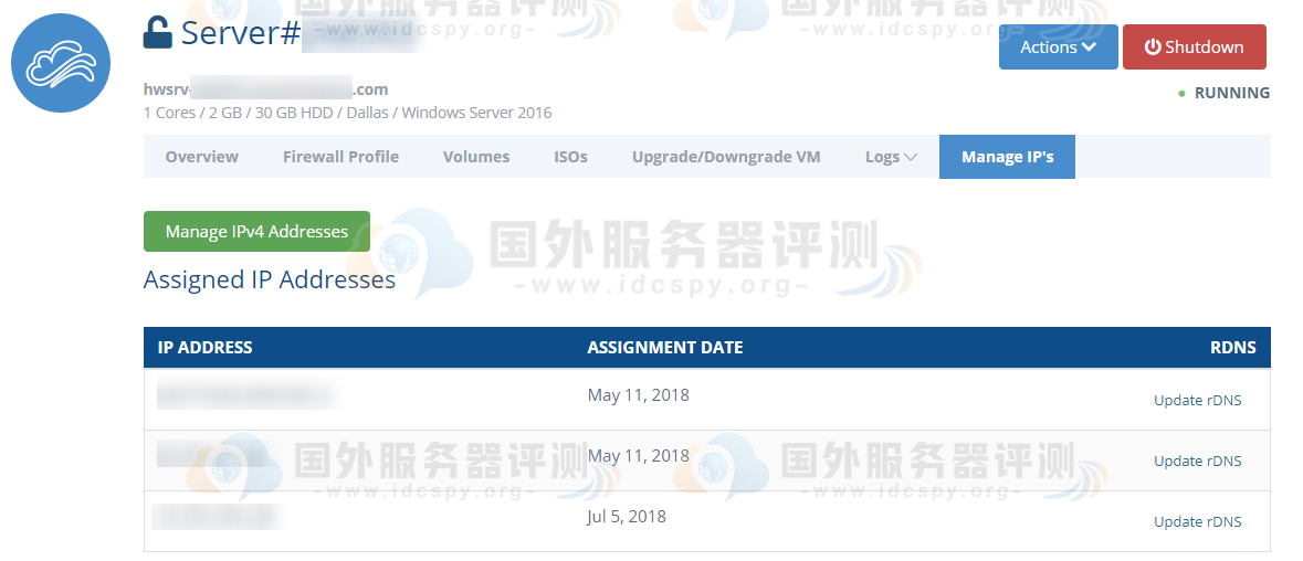 在管理IPS下从实例门户查看和管理IP