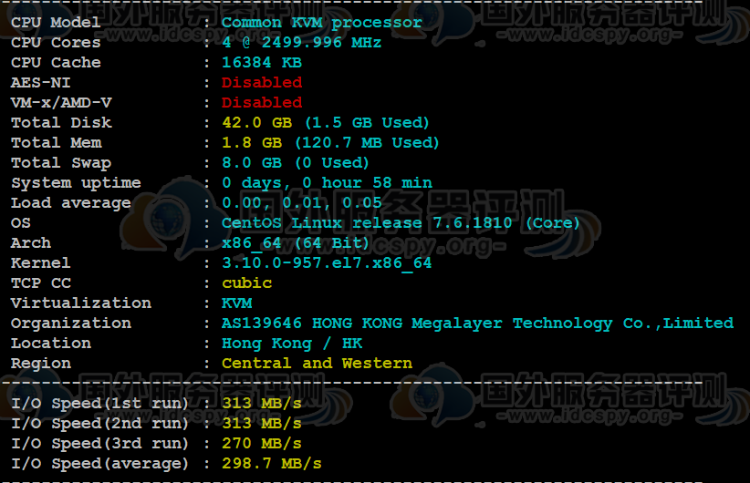 Megalayer菲律宾VPS CPU