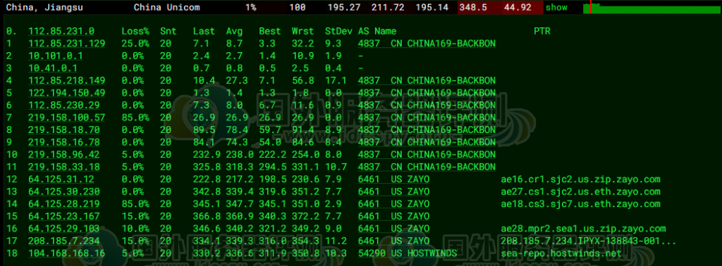 Hostwinds VPS不同机房的速度测评