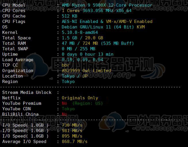 Virmach日本VPS东京机房速度和性能测评