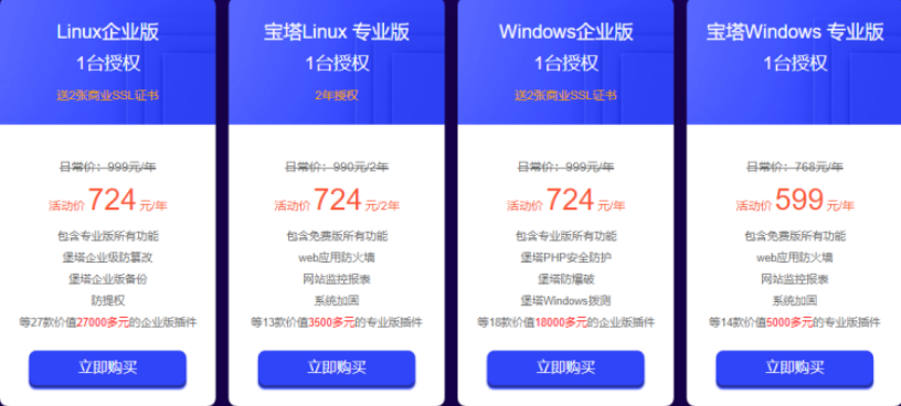 购买企业版，赠送SSL证书