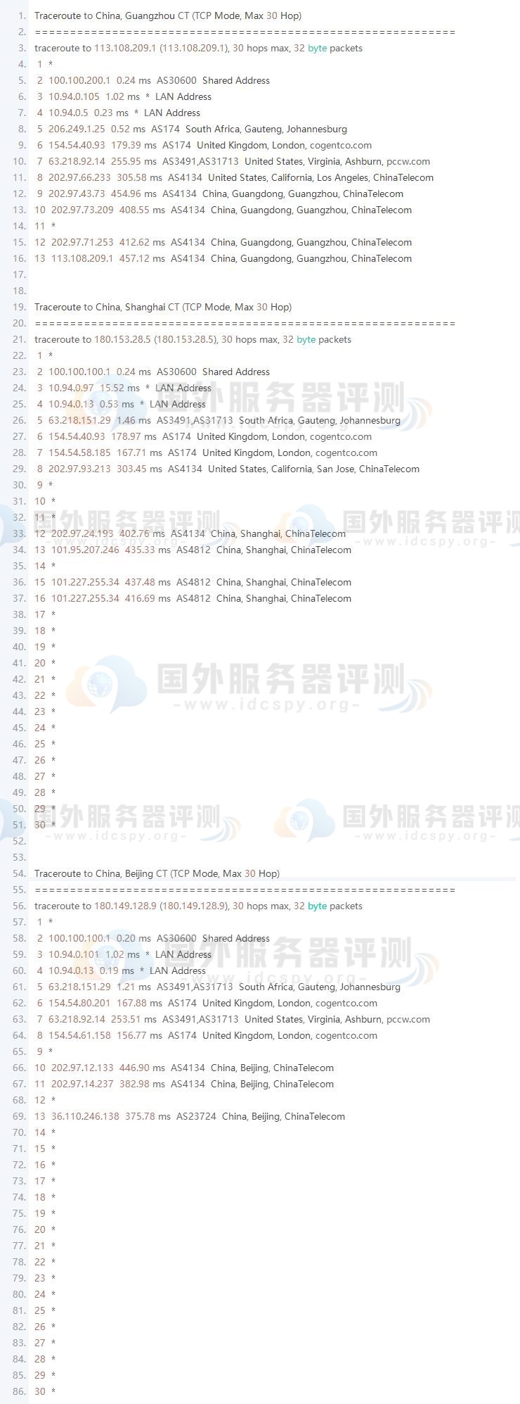 Vultr南非约翰内斯堡VPS速度性能综合评测