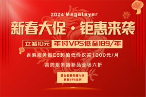 Megalayer二月特惠 香港服务器仅1000元/月 美国VPS低至189元/年