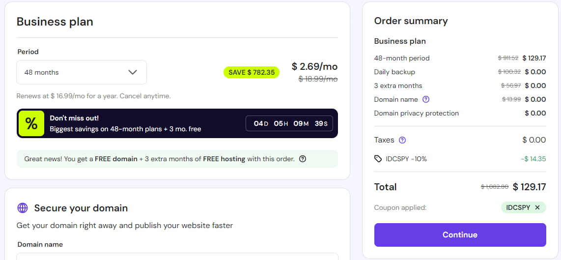 Hostinger WooCommerce主机