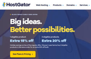 HostGator黑五提前购开启：虚拟主机$4.21/月起，年付产品额外85折